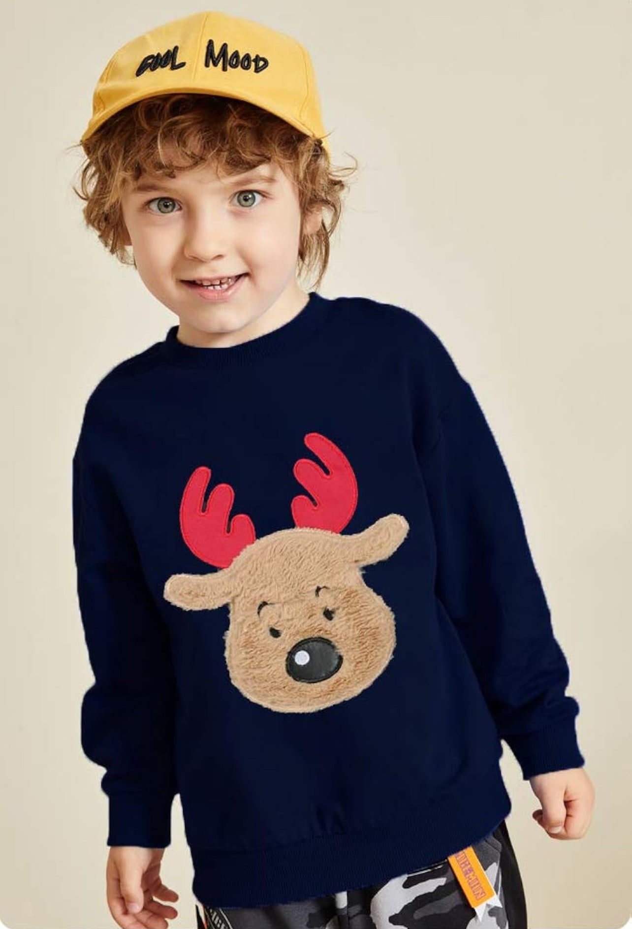 EULLA Boys Christmas Jumper Reindeer Sweatshirt Gift Kids Long Sleeve Dinosaur Tee Shirt Tops Crew Neck Pullover Hoodies Casual Outfit Clothes Age 1-7 Years