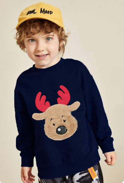 EULLA Boys Christmas Jumper Reindeer Sweatshirt Gift Kids Long Sleeve Dinosaur Tee Shirt Tops Crew Neck Pullover Hoodies Casual Outfit Clothes Age 1-7 Years