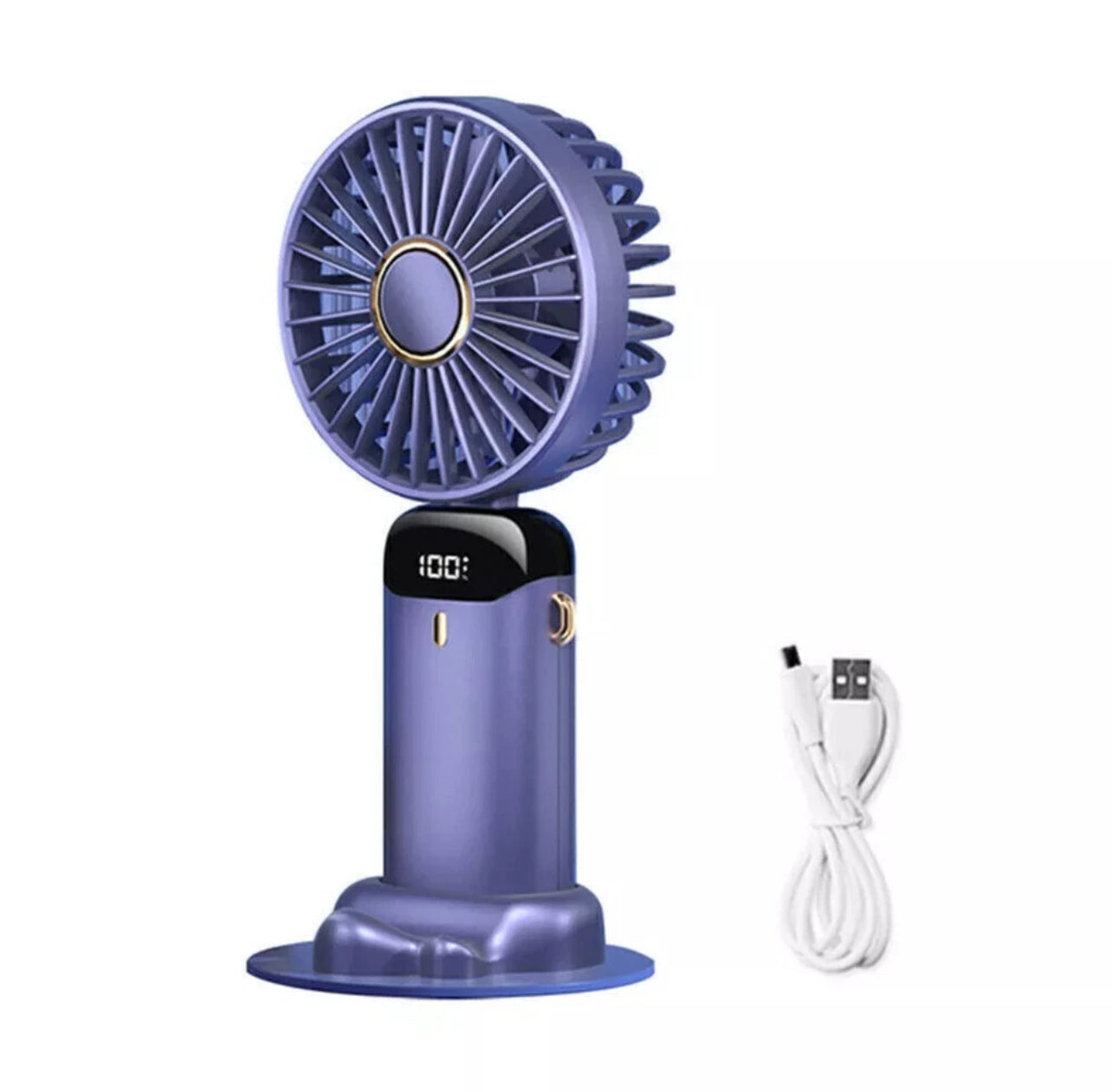 Portable Hand-Held Mini Folding Desk Fan – USB Rechargeable | Compact Cooling for Home, Office & Travel (UK)