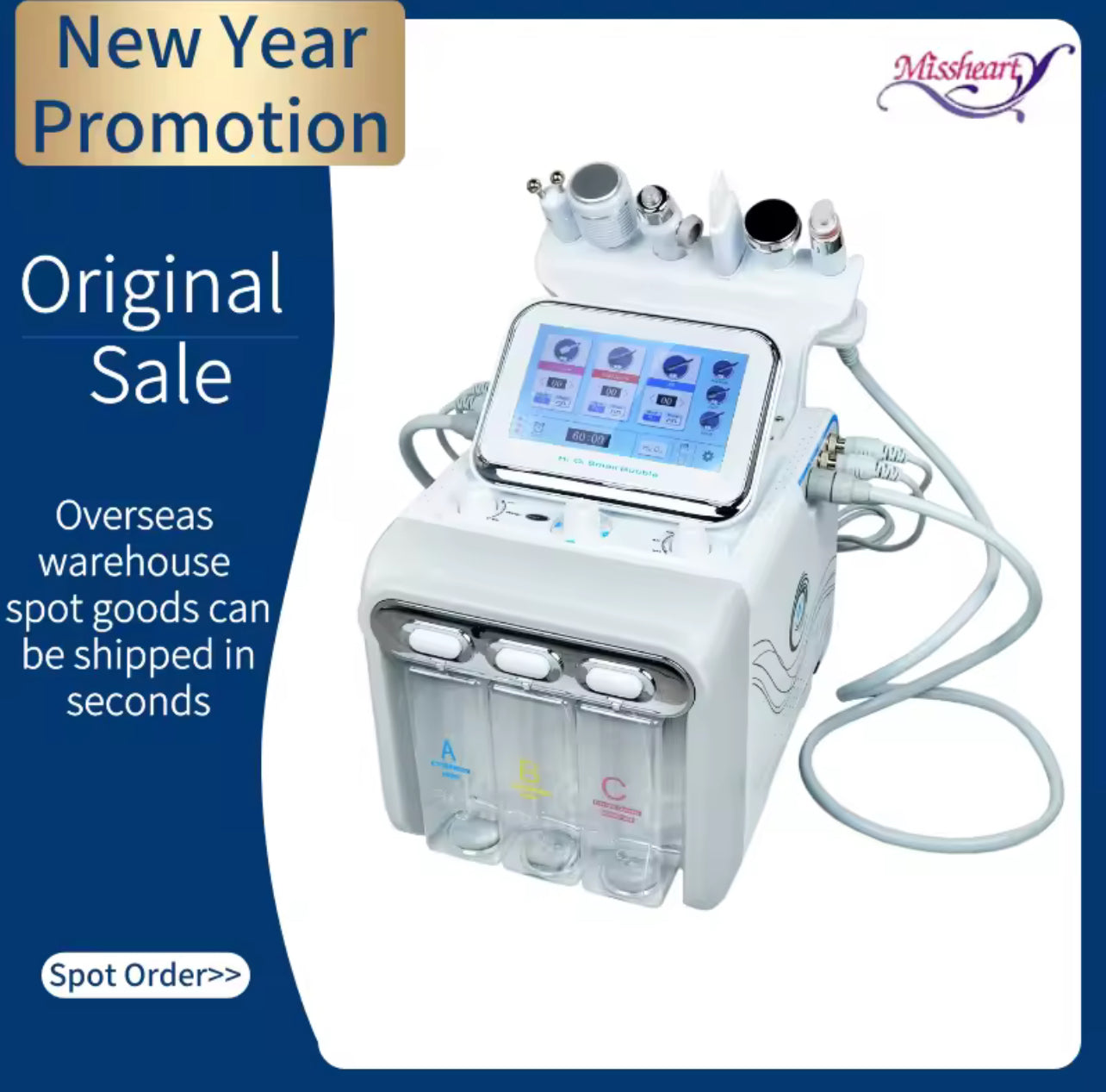 Missheart Professional Beauty Facial Machine – Hydra Aqua Deep Cleaning Skin Care Device (EU/UK/US Fast Shipping)