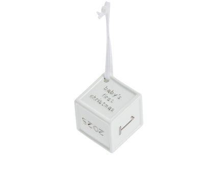 Home Single Baby's First Christmas Cube Bauble