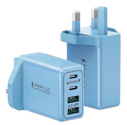 40W 4-Port USB-C Fast Charger Plug UK PD QC Multiport Wall Adapter