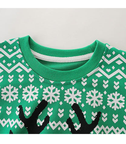 Kids Christmas Boys Sweatshirt Santa Claus Jumper Long Sleeve Tops T-Shirts Winter Casual Pullover Toddler Clothes for Age 2-10 Years