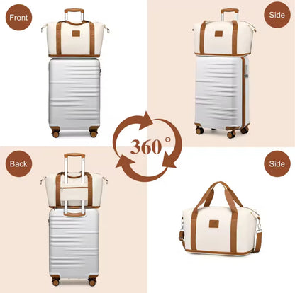 British Traveller Lightweight Hard Shell Luggage Set – 20”, 24”, 28” Trolley Suitcases with TSA Lock & Spinner Wheels