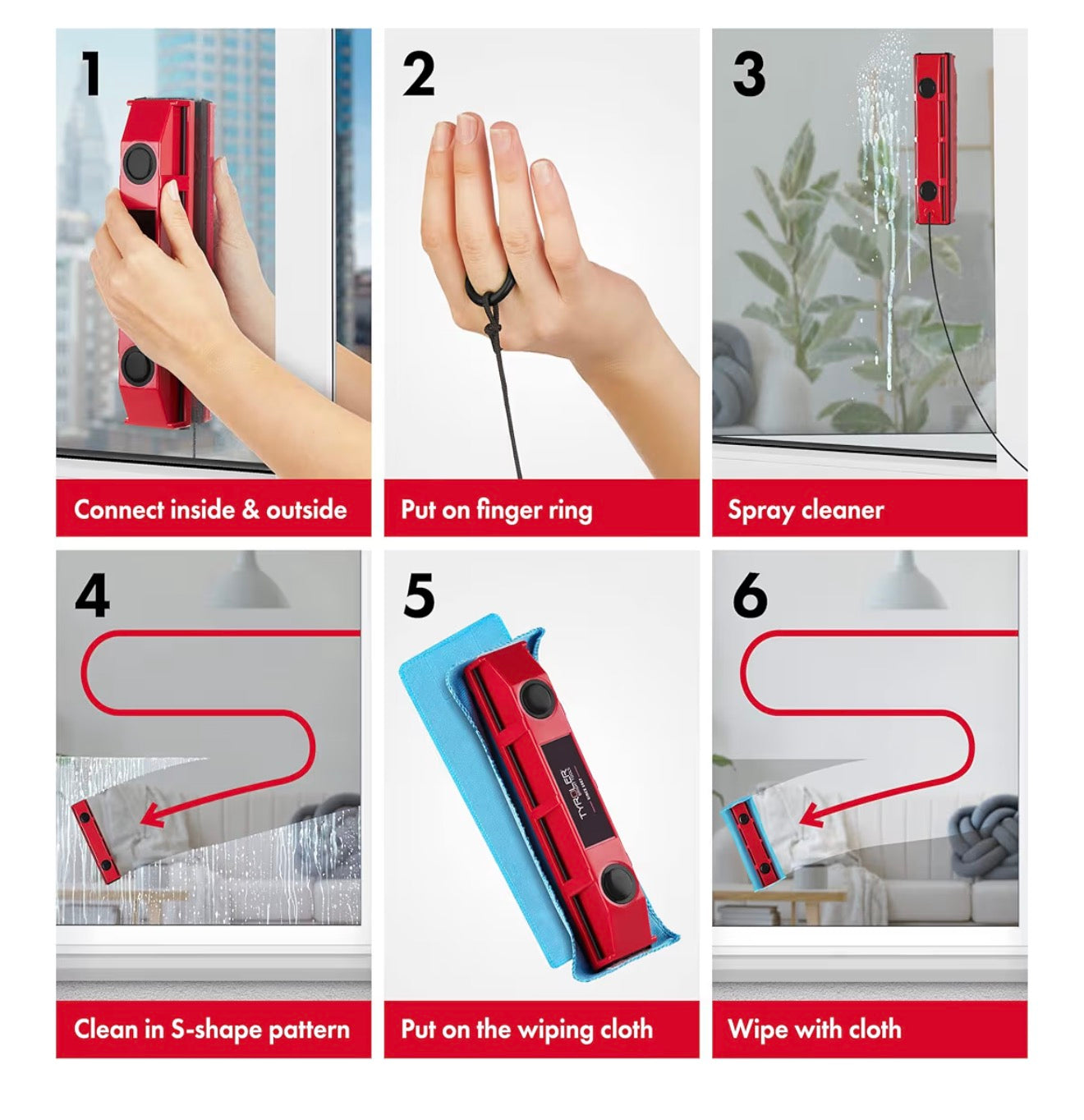 Tyroler Glider D-3 Magnetic Window Cleaner for Double Glazing UK | Magnet Window Cleaners for Double Glazed Windows 20-28mm Only