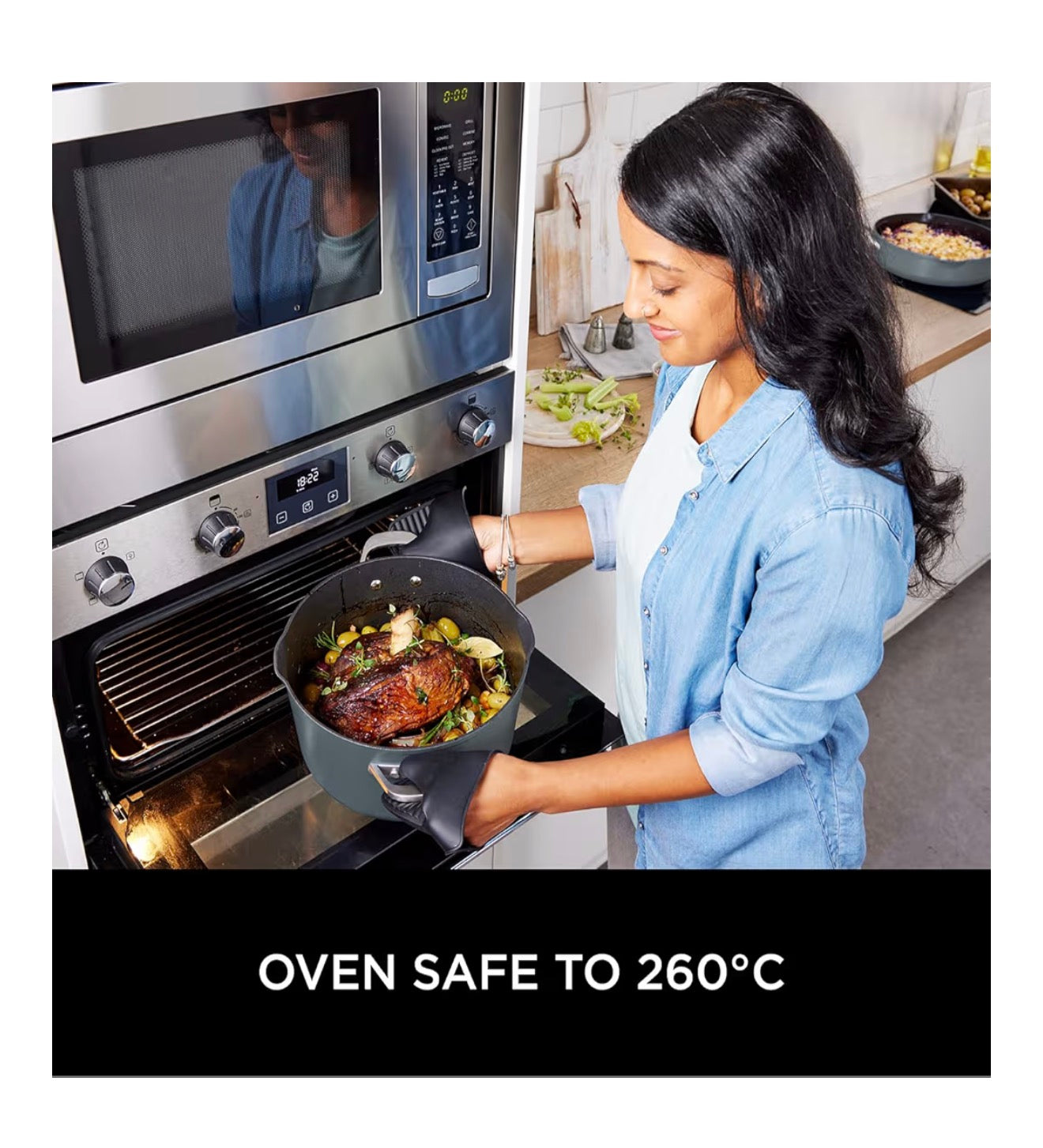 Foodi 8-in-1 PossiblePot with ZEROSTICK, Roasting/Steaming Rack, Strainer, Utensil, Glass Lid, 6.6L, Induction Compatible, Oven Safe to 260°C, Sea Salt Grey CW202GYUK