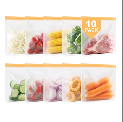 22 Pack Reusable Freezer Bags - Extra Thick Silicone Food Bags for Storage,Stand-up Reusable Food Pouches, BPA Free Ziplock Food Bags for Lunch, Sandwich, Meal Prep, Snack