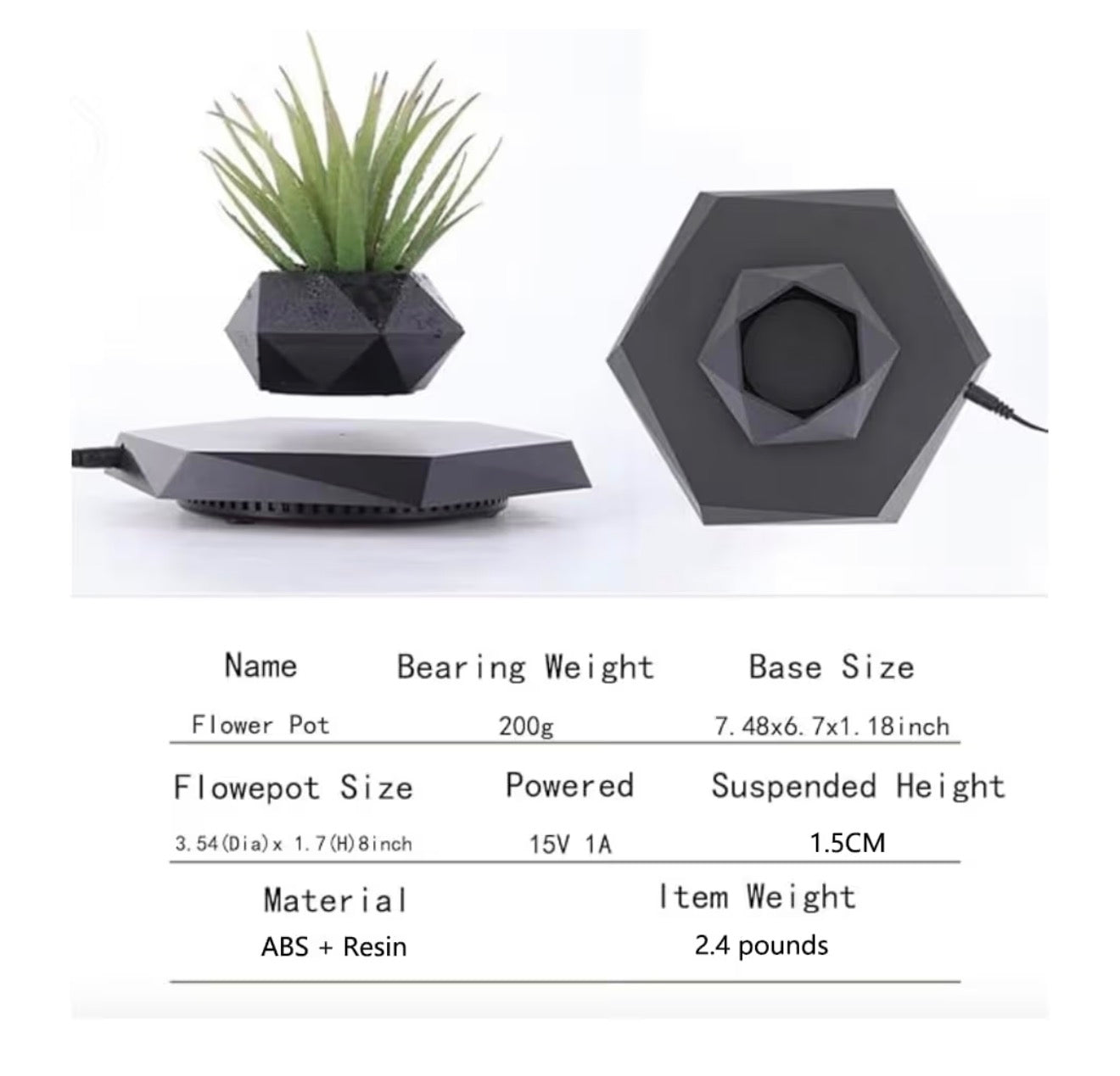 Levitation Plant Pot Floating Air Bonsai Pot Suspension Flower Pot Planter for Desk Decoration