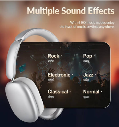 Wentronic Y02 Active Noise Cancelling Headphones,60H Battery,5 EQ Music Modes,Hi-Res Audio,Deep Bass,Foldable Wireless Over Ear Bluetooth 5.4 Headset,Breathable Leather Earpads