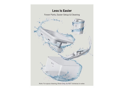 DownyPaws Wireless Cat Water Fountain for Drinking, 2.5L Battery-Operated Cat Water Fountain Cordless with Motion Sensor, 4000 mAh, Quiet Water Pump and Stainless Steel Tray for Cats, White