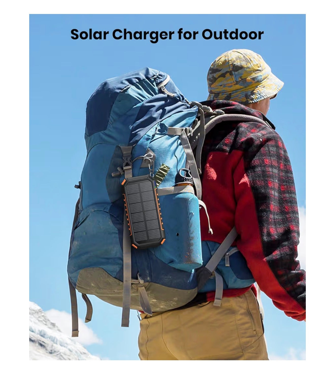 27000mAh-Solar-Charger-Power-Bank - Riapow USB C Portable Solar Charger with 3 Cables & 3 USB Output Ports, Dual Flashlight External Battery Pack for Smartphones, Tablets and More