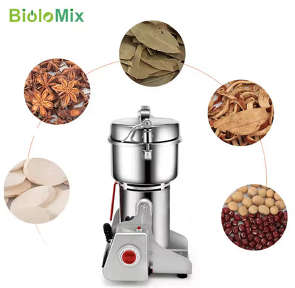 BioloMix Dry Food Grinder Mill – 700g/800g Capacity, High-Speed Grain, Spice, Herb, Cereal & Coffee Grinder