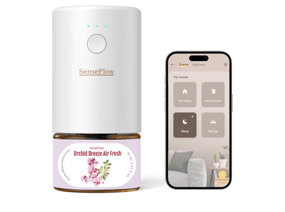 Essential Oil Diffuser Waterless Ultrasonic Smart Wi-Fi SF101S - 100% Plant-Based, LED Light, Adjustable Modes, 100㎡ Covers, 120-Day Scent - Air Freshener & Aromatherapy