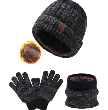 Children'S Winter Hat Scarf Gloves for Boys Girls Winter Hats Scarfs Set for Children 4-15 Years Warm Outdoor Hat and Scarf for Kids Winter Ski Suit