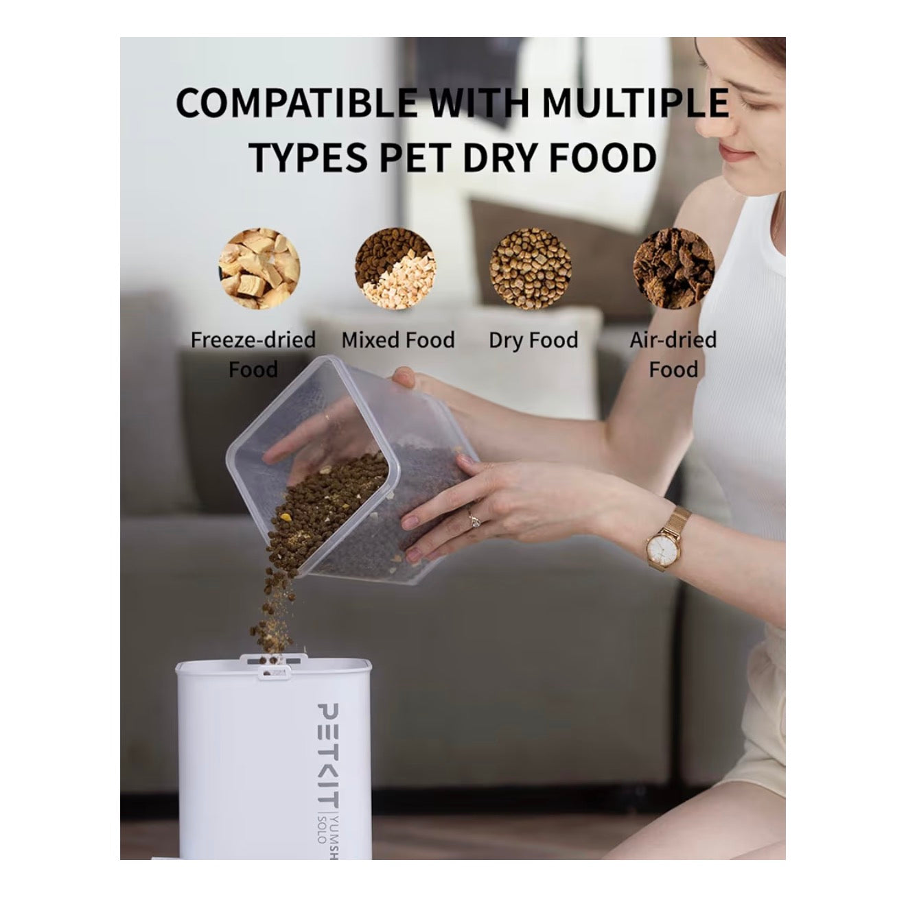 PETKIT Automatic Cat Feeder, 2.4GHz Auto Cat Feeder with App Control 3L, Low Food & Blockage Sensor, 304 Stainless Steel Bowl, Fresh Lock Technology,1-30 Meals/Day Anti-Clog Pet Feeder, White