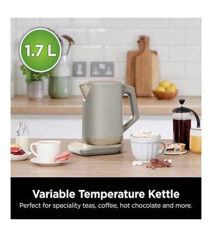 Perfect Temperature Kettle, 1.7L, with Temperature Control, LED Display, Easy to Use Kettle with Rapid Boil and Temperature Hold, Stone/Gold KT201UKSTGD