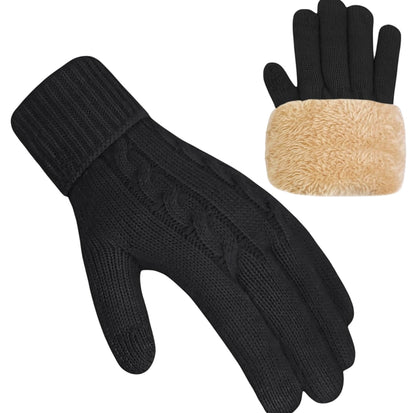 Winter Gloves for Women Ladies Wool Thermal Touch Screen Fleece Knit Stretchy Gloves for Cold Weather Gifts
