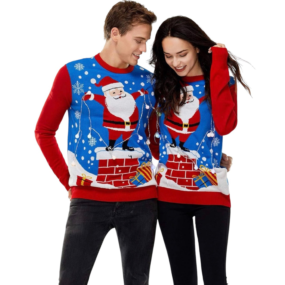 Unisex LED Christmas Jumper Light Up Novelty Sweater
