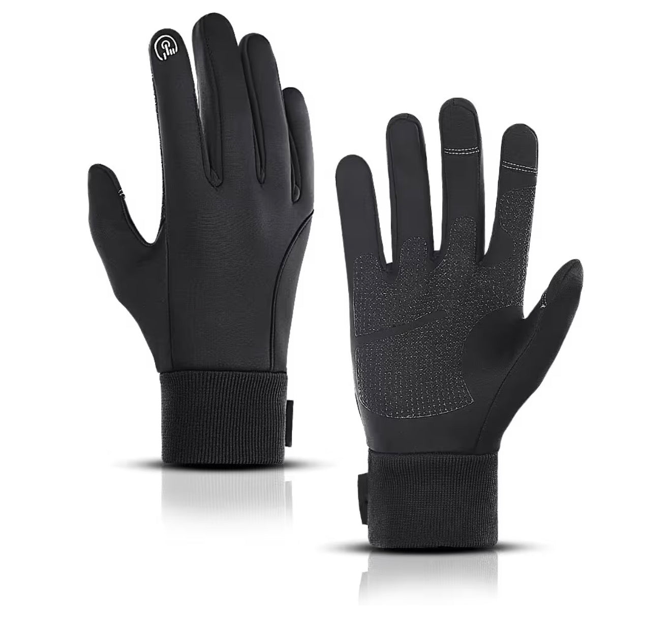 LERWAY Winter Warm Gloves, Touchscreen Gloves Windproof Water-Resistant Thermal Non-slip MTB Gloves Black for Men Women Running Driving Cycling Climbing Hiking Skiing