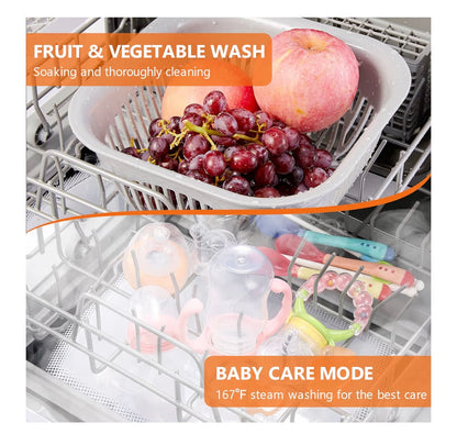 Karlxtom Table Top Dishwasher 6 Programs Mini Dishwasher with Touch Control, Auto-drying, Baby Care & Fruit Wash, Perfect for Small Families, Couples