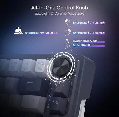 Redragon K673 PRO 75% Wireless Mechanical Gaming Keyboard – 81 Keys, Hot-Swap Red Switch, RGB, 3 Modes