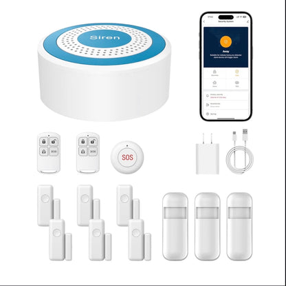 Wireless Home Security Systems– No Monthly Fee, App & Smart Voice Control (Alexa & Google), DIY Installation, Loud Siren, Door/Window & Motion Sensors, Compatible with Smart Life & Tuya Apps