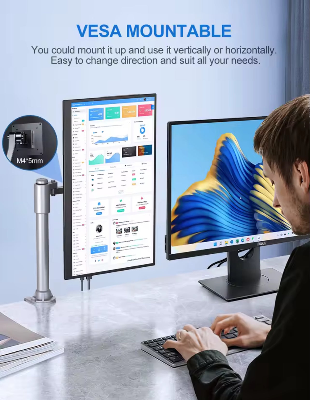 UPERFECT 18.5 Inch Portable Gaming Display – 120Hz IPS, HDMI & USB-C, VESA Adjustable Stand