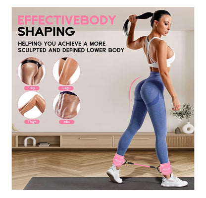 HPYGN Ankle Resistance Bands with Cuffs, Ankle Bands for Working Out, Resistance Bands for Leg Butt Training Gym Equipment for Kickbacks Hip Gluteus Training Exercises, Ankle Strap with Exercise Bands