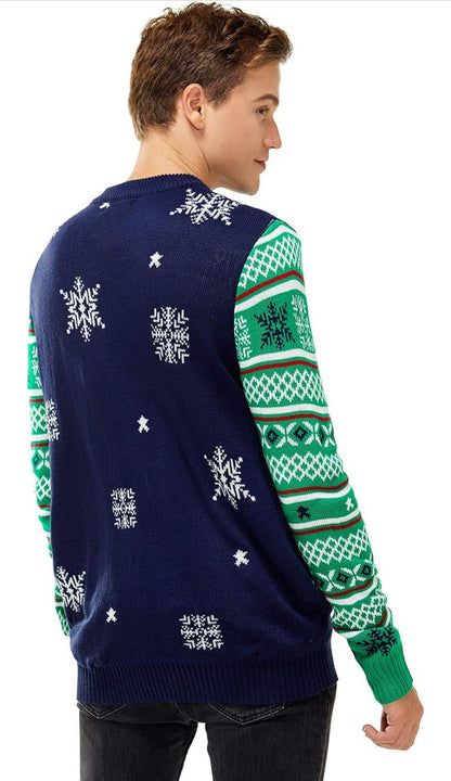 Unisex Men's LED Christmas Jumper Light Up Novelty Rudolph Santa Reindeer Snowflakes Knitted Xmas Tree Ladies Sweater