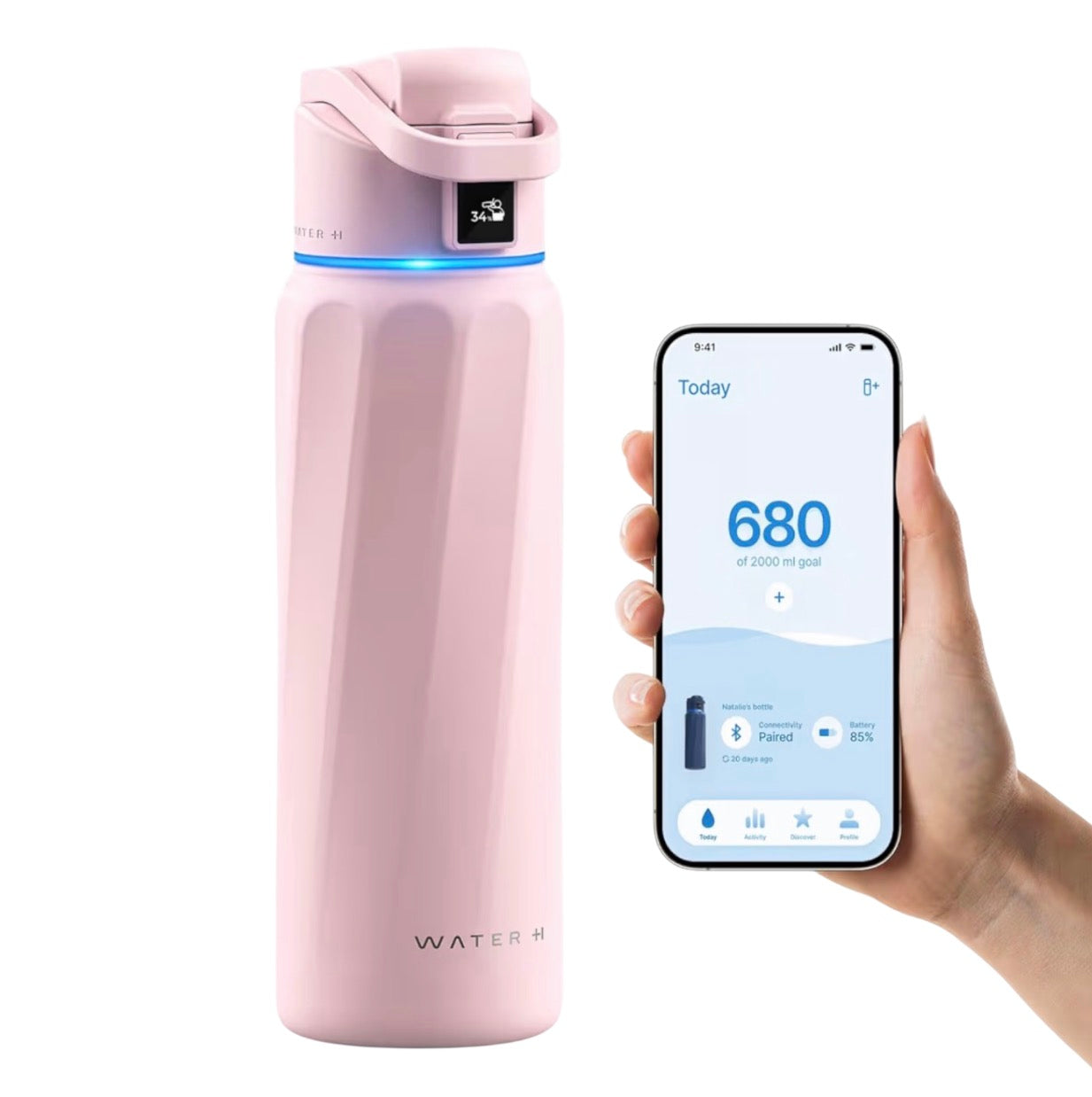 Boost Smart Water Bottle that Reminds You to Drink, 24oz BPA-Free Stainless Steel Vacuum Insulated Bottle, Wide Mouth Water Tracker Bottle with APP, Ideal for Christmas, Thanksgiving Day