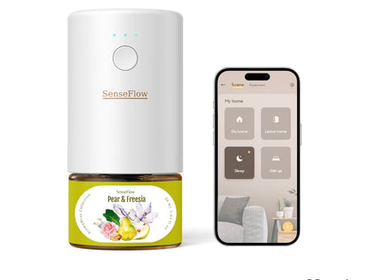 Essential Oil Diffuser Waterless Ultrasonic Smart Wi-Fi SF101S - 100% Plant-Based, LED Light, Adjustable Modes, 100㎡ Covers, 120-Day Scent - Air Freshener & Aromatherapy