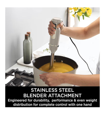 Foodi 3-in-1 Hand Blender, Hand Mixer & Chopper with Gradual Start, 2 Blending and 5 Mixing Speeds to Chop, Mix, Knead, Blend and more, Dishwasher Safe Parts, 850W, Stone Gold CI100UKSTGD