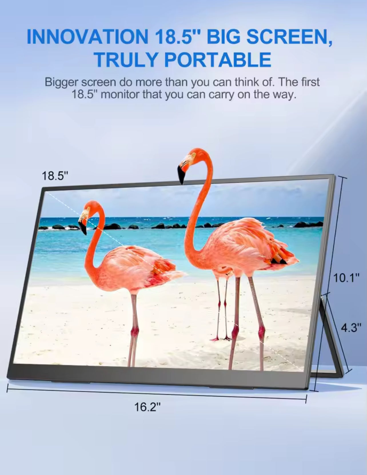 UPERFECT 18.5 Inch Portable Gaming Display – 120Hz IPS, HDMI & USB-C, VESA Adjustable Stand