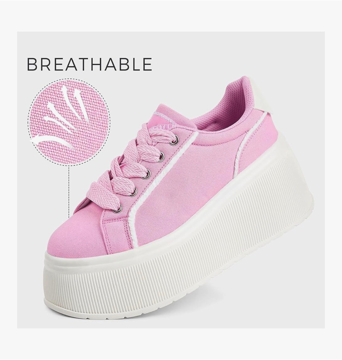 LUCKY STEP Women's Platform Fashion Sneakers Walking Shoes
Casual, Classic, Wedge, Low Top, Canvas, Retro