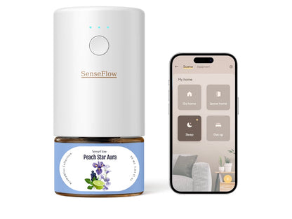 Essential Oil Diffuser Waterless Ultrasonic Smart Wi-Fi SF101S - 100% Plant-Based, LED Light, Adjustable Modes, 100㎡ Covers, 120-Day Scent - Air Freshener & Aromatherapy