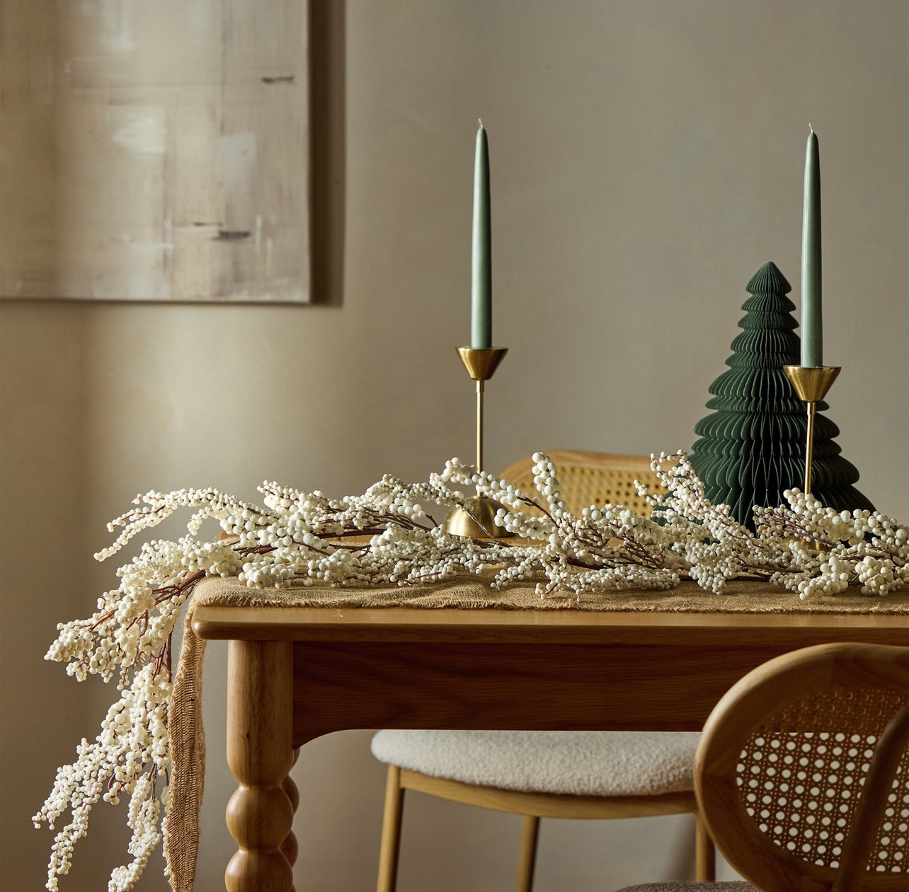 White Berry Christmas Garland