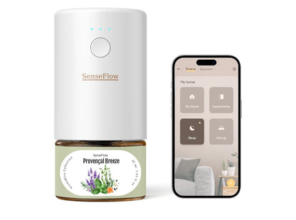 Essential Oil Diffuser Waterless Ultrasonic Smart Wi-Fi SF101S - 100% Plant-Based, LED Light, Adjustable Modes, 100㎡ Covers, 120-Day Scent - Air Freshener & Aromatherapy