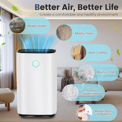 25L Dehumidifier & Air Purifier with Humidistat & LCD Display – Ideal for Home & Laundry Use (UK Plug)