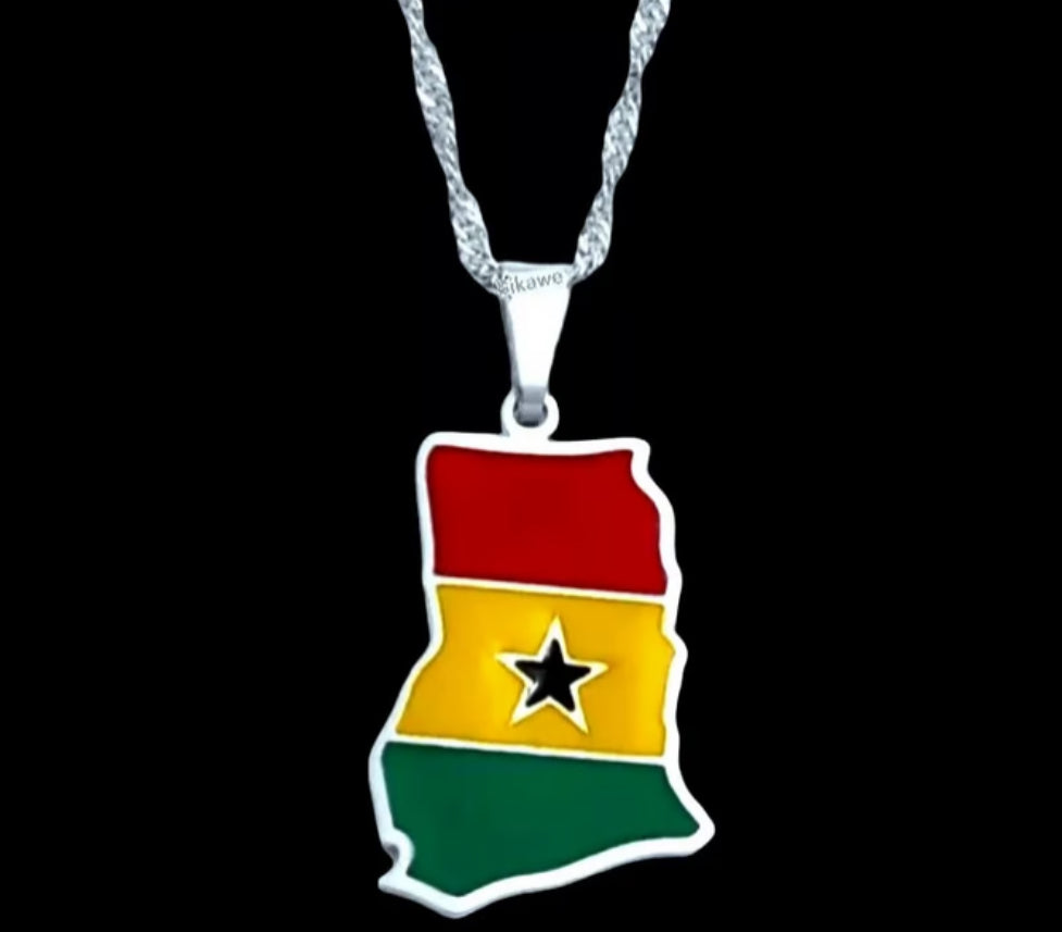 Ghana Flag Pendant Necklace