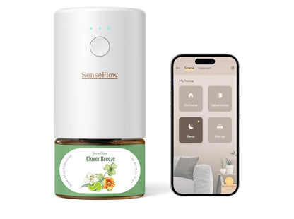 Essential Oil Diffuser Waterless Ultrasonic Smart Wi-Fi SF101S - 100% Plant-Based, LED Light, Adjustable Modes, 100㎡ Covers, 120-Day Scent - Air Freshener & Aromatherapy