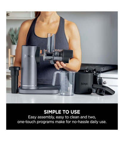 Cold Press Juicer Machine with 700ml Jug & 1.1L Pulp Container, Make Fresh Juices, Drinks & Wellness Shots, Compact, Dishwasher Safe & Removeable Parts, Grey JC151UK