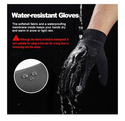 LERWAY Winter Warm Gloves, Touchscreen Gloves Windproof Water-Resistant Thermal Non-slip MTB Gloves Black for Men Women Running Driving Cycling Climbing Hiking Skiing