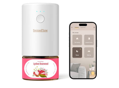 Essential Oil Diffuser Waterless Ultrasonic Smart Wi-Fi SF101S - 100% Plant-Based, LED Light, Adjustable Modes, 100㎡ Covers, 120-Day Scent - Air Freshener & Aromatherapy