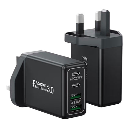 40W 4-Port USB-C Fast Charger Plug UK PD QC Multiport Wall Adapter