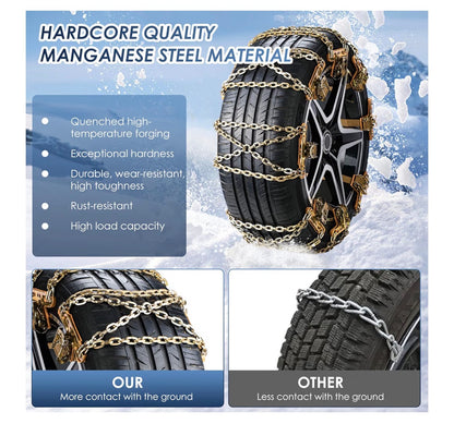 Ninonly Snow Chains for Cars 6PCS Universal Snow Chains Emergency Traction Tire Chains All Season for Vehicle Car Truck SUV fit Tyre Width 195mm-265mm for Mud,Sand, Snow,Ice,Climbing