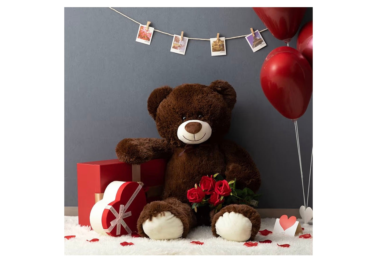iBonny Giant Teddy Bear, 90cm, Tan Stuffed Animal, Plush, Soft Toy, Love Gift, Child Dolls