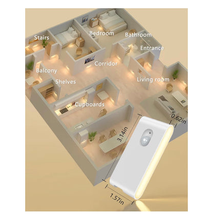WILLED Stair Lights, Rechargeable Motion Sensor Light, Wireless Night Light (Auto/ON/Off), Magnetic Stick on Lights for Wardrobe, Hallway, Stairs, Bedroom (4 Pack)