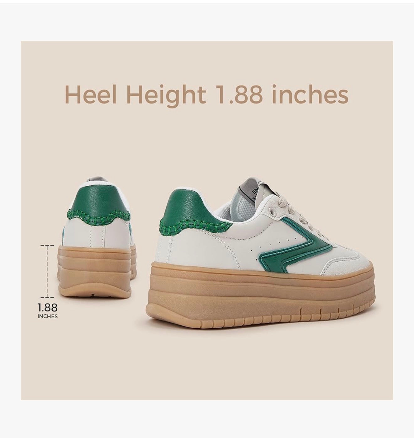 LUCKY STEP Women's Platform Sneakers Gum Sole Suede Casual Classic Retro Rubber Thick Sole Trendy Fashion Tennis Walking Shoes