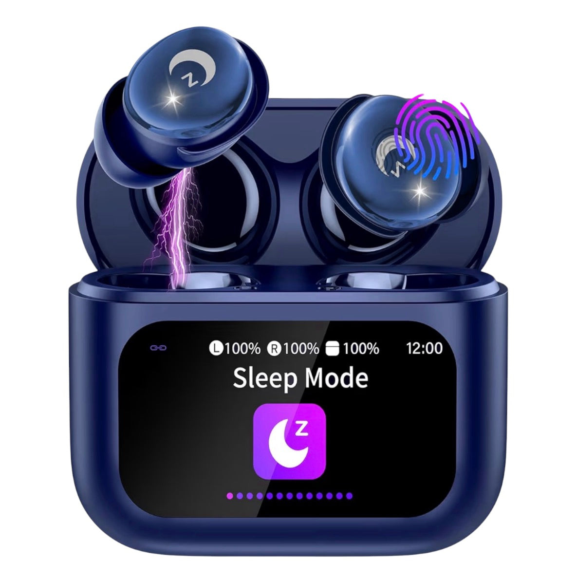 Wireless Earbuds Bluetooth 5.4 Smart Touch Screen 48H Playtime IPX7