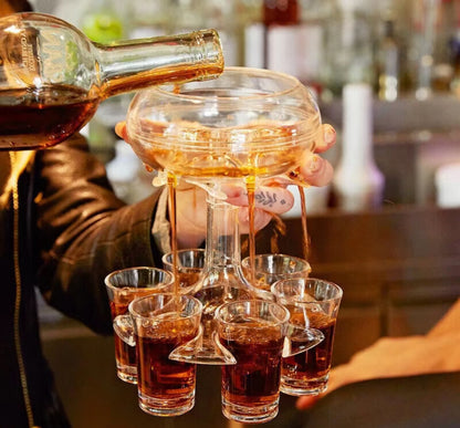 Adjustable Shot Glass Dispenser & Holder – Food-Grade Plexiglass with 6 Glasses – Perfect for Parties & Gatherings